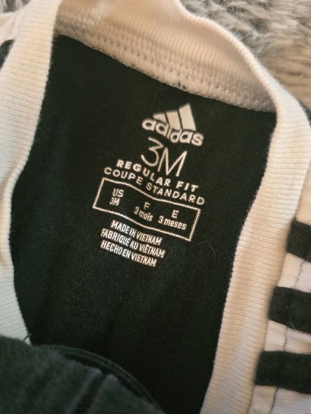 adidas Black and White Footed Baby One-Piece Romper